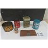 Image 1 : Sanka Coffee Tin, Hills Bro Coffee Tin, Bank Note Tin, Kand-Ice Tin, Tripsis Snuff Tin, Hollywood Ci