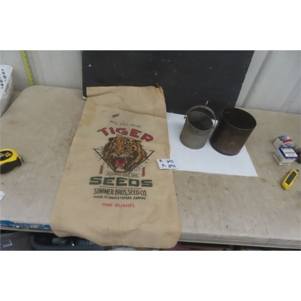 2 Scale Buckets & Tiger Seed Bag