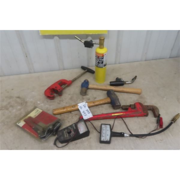 2  Pipe Cutter, Pipe Wrench, Propane Torch, Valve Spring Compressor, 6 Function Analyzer, Compressio