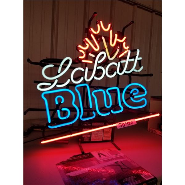 3 Color Labatt Blue Neon Bar Sign - Working