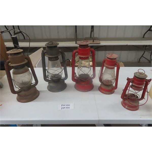 5 Assorted Barn Lanterns ; Beacon, Dietz