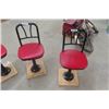 Image 3 : 4 Matching Cafe Swivel Stools with Back Rest + Upholstered Seat