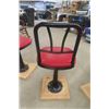 Image 4 : 4 Matching Cafe Swivel Stools with Back Rest + Upholstered Seat