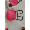 Image 5 : 4 Matching Cafe Swivel Stools with Back Rest + Upholstered Seat