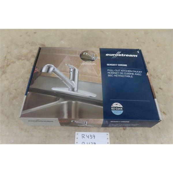 Eurostream Pull Out Kitchen Faucet Ge452018 - Chrome -New in Box- Missing Head