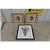 Image 1 : 3 Needlepoint Floral Pictures- Largest 15.5"×17.5"