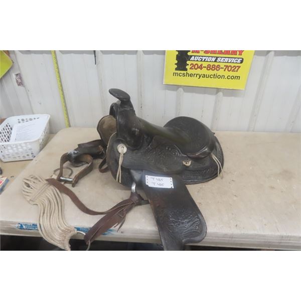 Vintage Leather Western Saddle