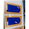 Image 5 : 4 Cupboard Doors with Cobalt Glass with Etched Flowers : (2) 13"×24" + (2) 24"×36"