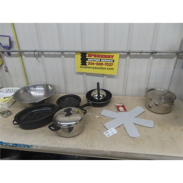 Roasters, Fry Pans, Pots, Mixing Bowls 