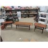 Image 1 : Teak Table Set : Coffee Table 18"×19"×60" + 2 End Tables 17.5"×20"×30"
