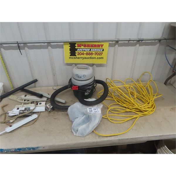 6 Amp Shop Vac, Extension Cords, Power Bars