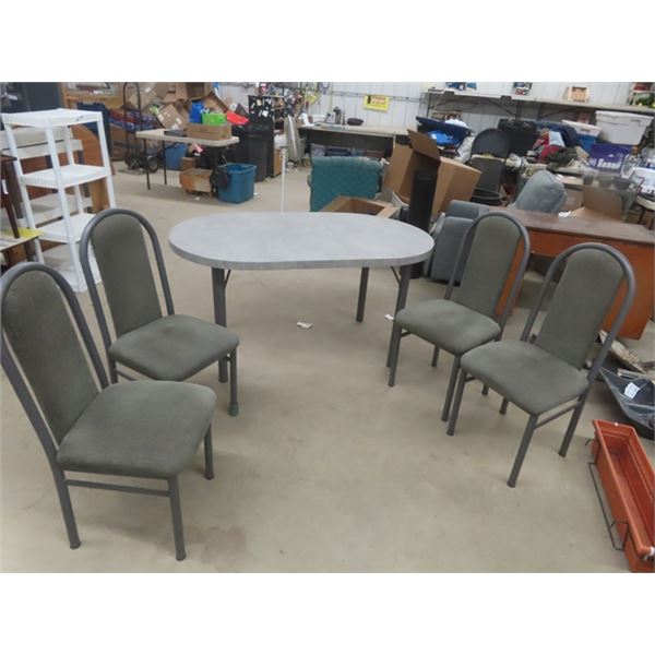 Kitchen Table + 4 Chairs - Nice Modern Set Table with Leaf = 30"×36"×59"