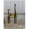 Image 1 : 2 Wooden Giraffe Statues : 30" + 38" tall & Doible Handle Rope Jug