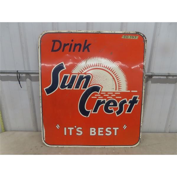 1959 Sun Crest Metal Embossed Sign 28.5"×32"