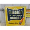 Image 1 : Vintage Mission Orange Metal Embossed Sign 23.5"×23.5"