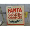 Image 1 : 1964 Fanta Golden Orange Metal Embossed Sign 27"×31"