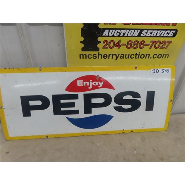 Vintage Pepsi Porcelain Kick Plate Sign 12 ×29.5 