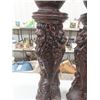 Image 3 : 2 Pedestals with Ornate Lions Head 34" Tall & 2 Vases 18" Tall