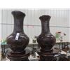 Image 4 : 2 Pedestals with Ornate Lions Head 34" Tall & 2 Vases 18" Tall