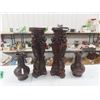 Image 5 : 2 Pedestals with Ornate Lions Head 34" Tall & 2 Vases 18" Tall