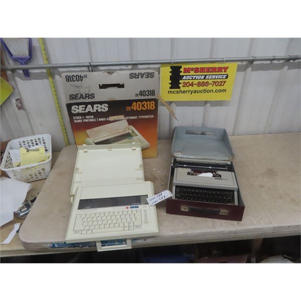 2 Typewriters: Manual Olivetti + Sears Electric with Box