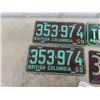 Image 2 : 4 License Plates ; '59 BC, '75 PEI, 1924 Mass. 
