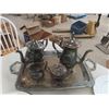 Image 2 : Silver Tea Set, Plates, Cast Kettle