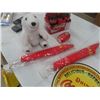 Image 4 : 2 Modern Coke Signs, Napkin Dispenser, Coke Olympic Vehicle Flags, Bear, 6 Pack with Bottles + Carri