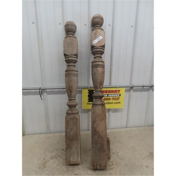 2 Vintage Stair Posts 46" Tall 