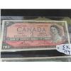Image 2 : 1954 $1.00 & $2.00 Canadian Dollar Bills