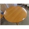 Image 2 : Oak Pedestal Table 30" x 42" plus 18" Leaf & 4 Chairs