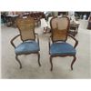 Image 1 : 2 Captain Dining Room Chairs - Upholstered, Seats Cane Back