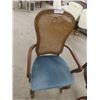 Image 2 : 2 Captain Dining Room Chairs - Upholstered, Seats Cane Back