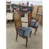 Image 3 : 2 Captain Dining Room Chairs - Upholstered, Seats Cane Back