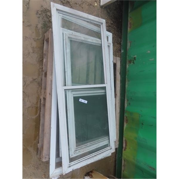 4 Aluminum Framed Windows ; (2) 24  x 59  + (2) 24  X 46  