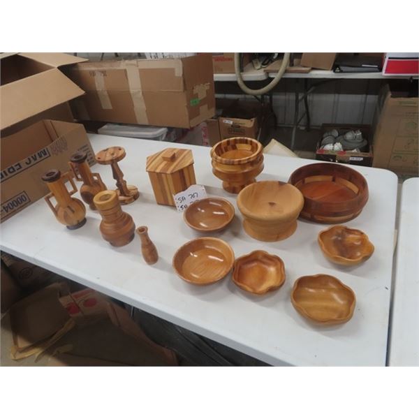 Wooden Dishes , Vase, Canister, plus more