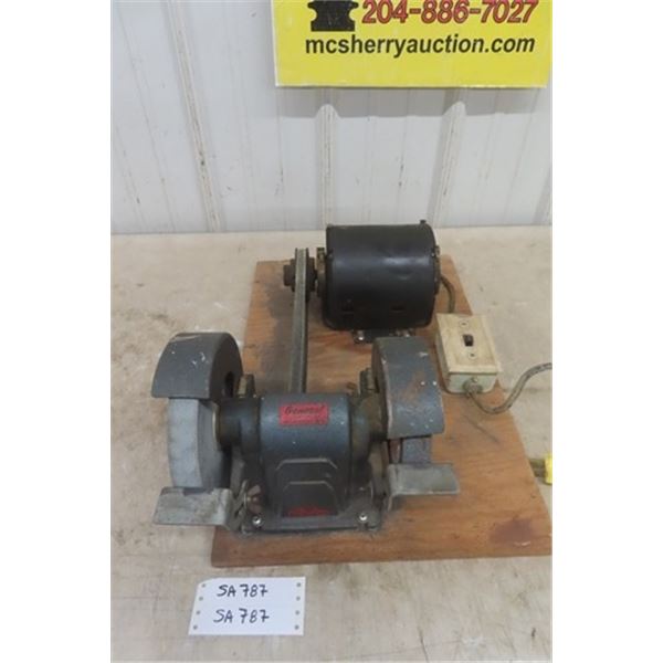 General Bench Grinder with Home Made Platform and Motor- Working Condition