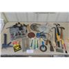 Image 1 : Saw Blades, Hammers, Crow Bar, Sanding Discs, Scroll Saw Blades, Stapler with Staples, Carpenters De