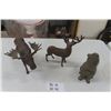 Image 1 : 2 Cast Iron Animals ; Moose, Deer, Rabbit