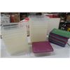 Image 1 : 23 Plastic Shoe Box Storage Containers with Lids 3.5" x 8" x 11" 