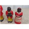 Image 2 : 4 Pair Plastic Aunt Jemima Salt + Pepper Shakers ; 2 Small Sets + 1 Large Sets with Uncle Pancake