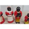 Image 3 : 4 Pair Plastic Aunt Jemima Salt + Pepper Shakers ; 2 Small Sets + 1 Large Sets with Uncle Pancake