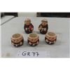 Image 1 : Hummel Goebel Porcelain Friar Tuck Salt + Pepper Shakers + Friar Tuck Napkin Rings