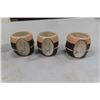 Image 4 : Hummel Goebel Porcelain Friar Tuck Salt + Pepper Shakers + Friar Tuck Napkin Rings