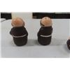 Image 5 : Hummel Goebel Porcelain Friar Tuck Salt + Pepper Shakers + Friar Tuck Napkin Rings