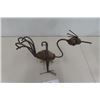 Image 2 : Crazy Metal Bird Art Piece with Stone Body - Approximately 12" Tall  - Hours of Fun ! 