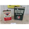 Image 1 : British American Autolene 2 Gal Oil Can, Wagner Brake Fluid Tin 1 Gal