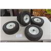 Image 1 : 4 Pairs of Utility Tires - 13 x 5.00 x 6 - 1 Has Sproket for Go-Cart - Could be used for other appli