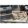 Image 1 : Plastic Tool Box with; Hammers, Snips, Wrench, plus more