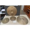 Image 1 : 4 Various Cymbals ; 2-12" & 2-20" - 1 Marked Sabian B-8 Ride